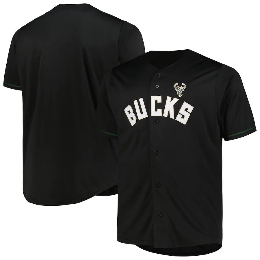 Men's Milwaukee Bucks Profile Black Big & Tall Pop Jersey - Puhuasuan