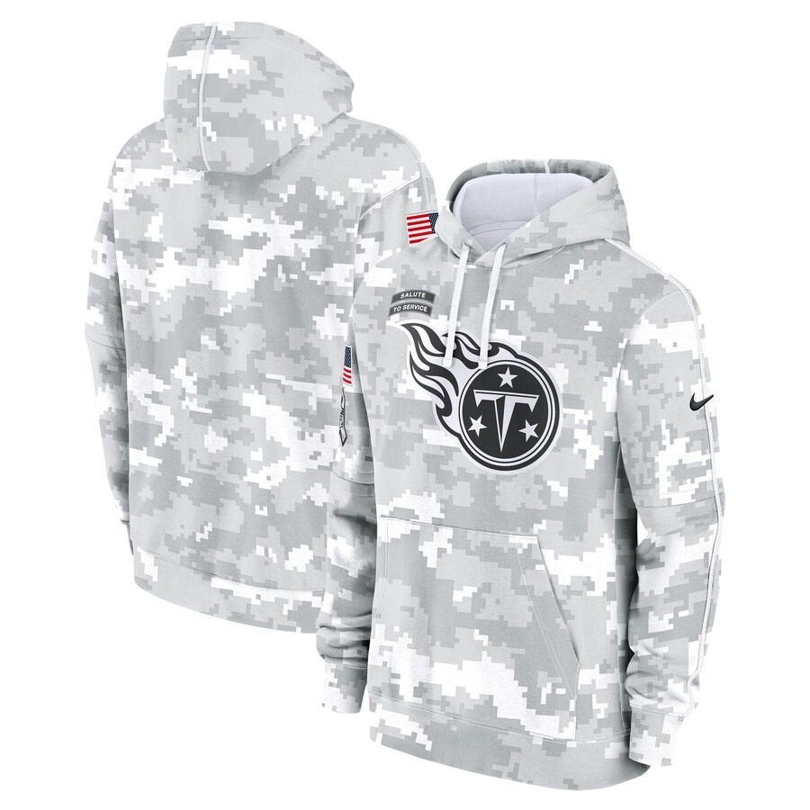 Men's Tennessee Titans Nike Arctic Camo 2024 Salute to Service Club Fleece Pullover Hoodie - Puhuasuan
