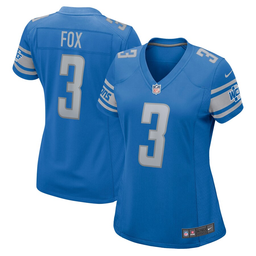 Women's Detroit Lions Jack Fox Nike Blue Game Jersey - Puhuasuan