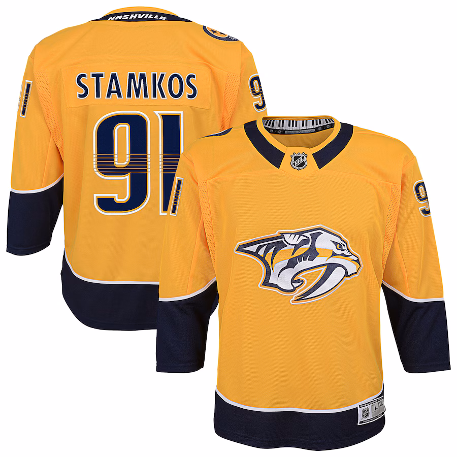Youth Nashville Predators Steven Stamkos Gold Home Premier Player Jersey - Puhuasuan