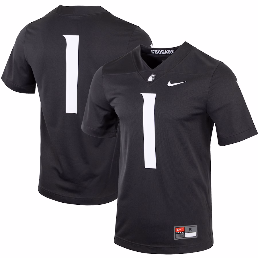 Men's Nike #1 Charcoal Washington State Cougars Untouchable Football Jersey - Puhuasuan
