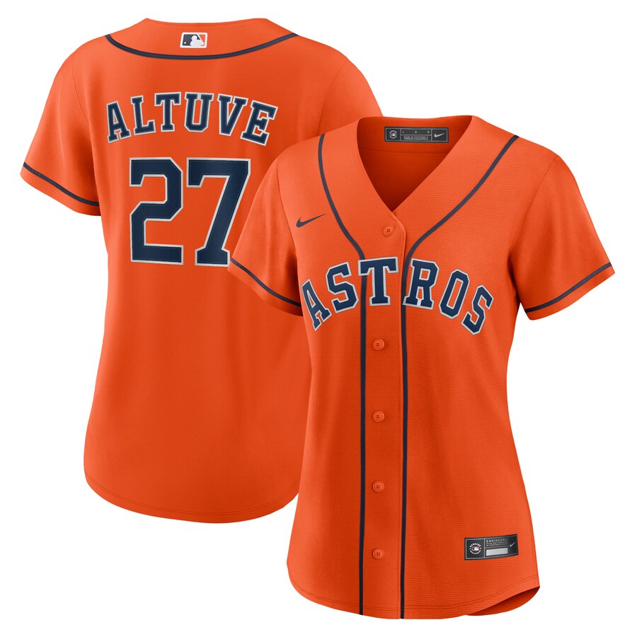 Women's Houston Astros Jose Altuve Nike Orange Alternate Replica Player Jersey - Puhuasuan