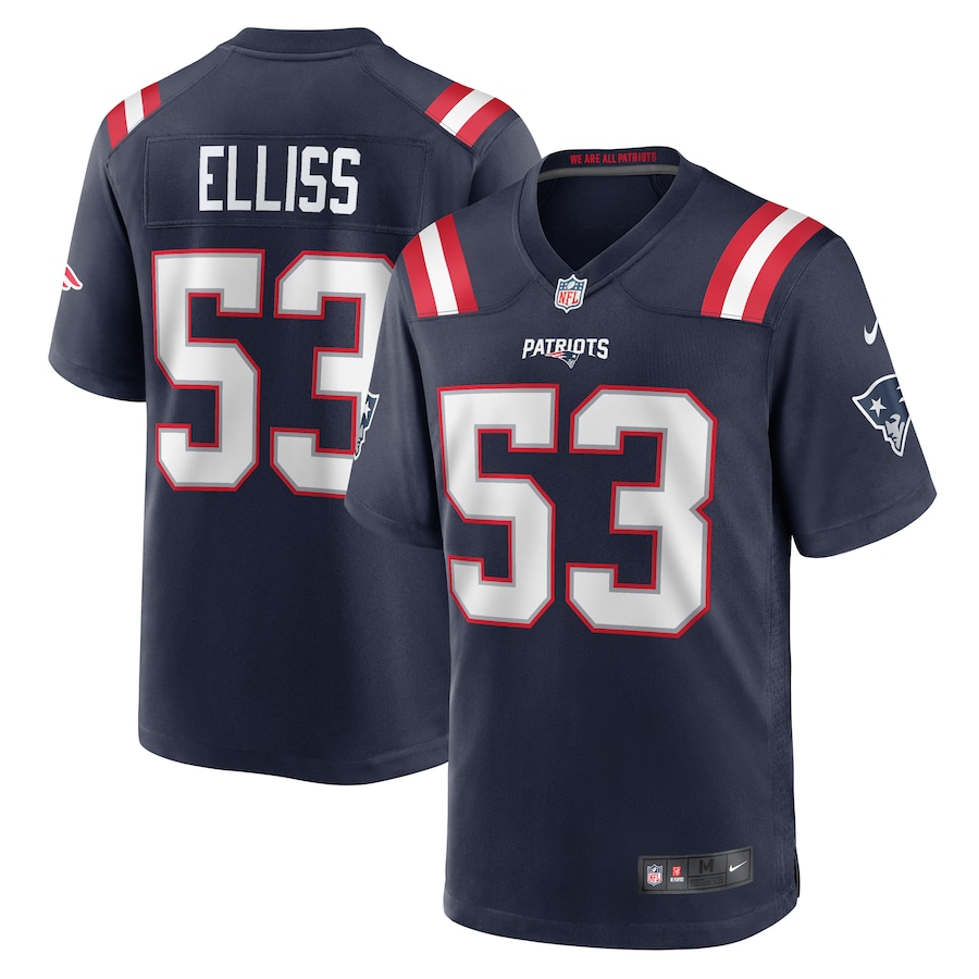 Men's New England Patriots Christian Elliss Nike Navy Game Jersey - Puhuasuan