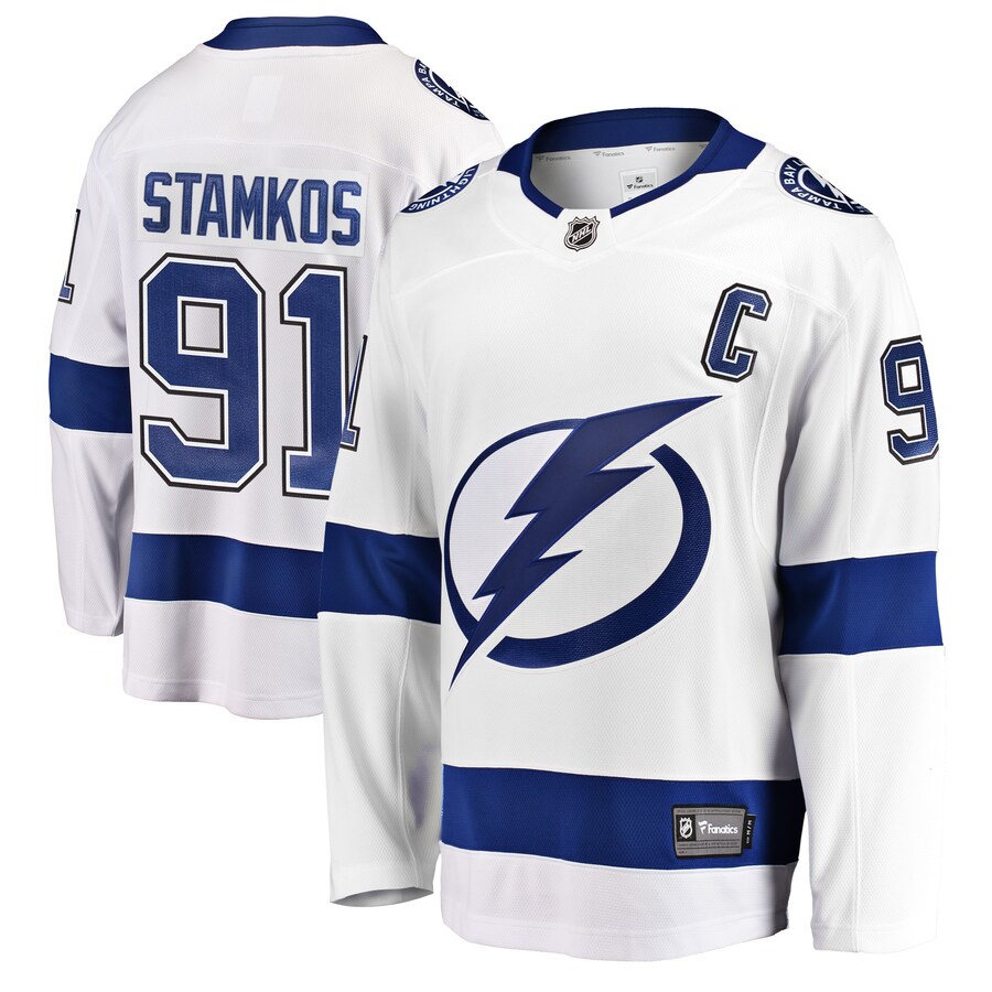 Men's Tampa Bay Lightning Steven Stamkos Fanatics Branded White Breakaway Player Jersey - Puhuasuan