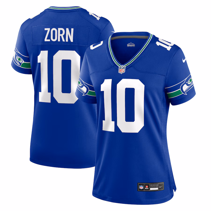 Women's Seattle Seahawks Jim Zorn Nike Royal Throwback Retired Player Game Jersey - Puhuasuan