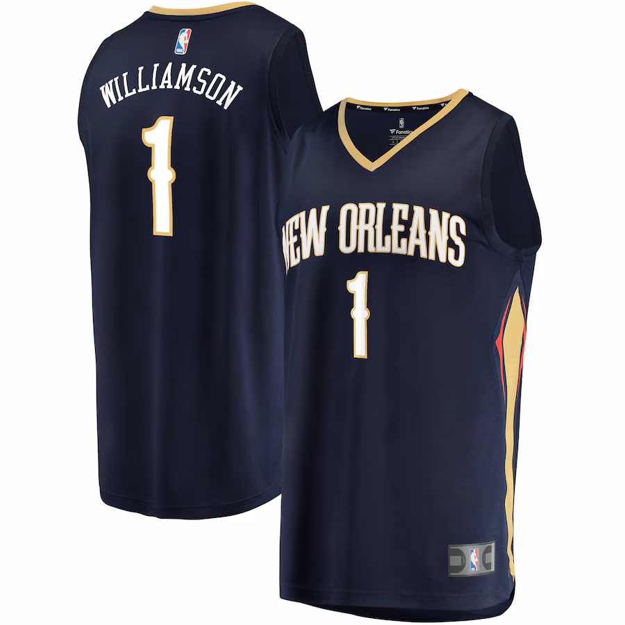 Men's New Orleans Pelicans Zion Williamson Fanatics Navy Fast Break Replica Jersey - Icon Edition - Puhuasuan
