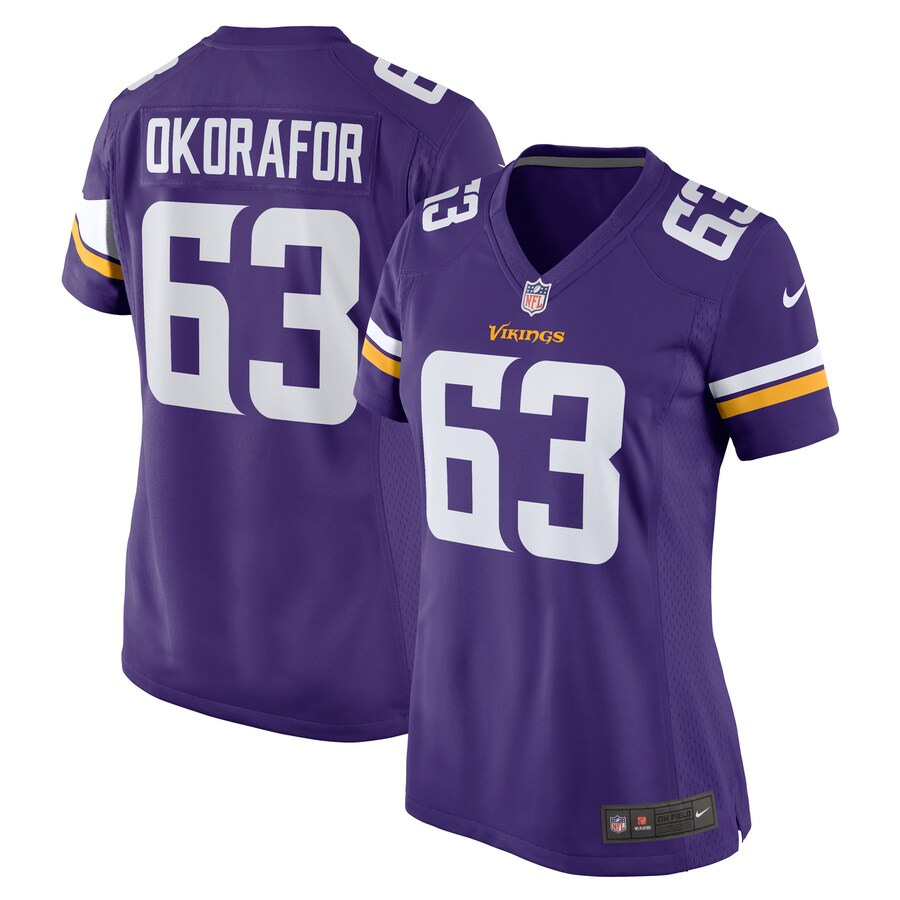 Women's Minnesota Vikings Chim Okorafor Nike Purple Team Game Jersey - Puhuasuan