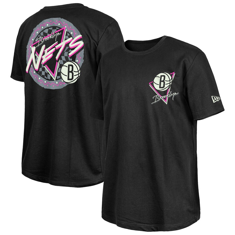 Brooklyn Nets  New Era Black Glow-in-the-Dark T-Shirt - Puhuasuan