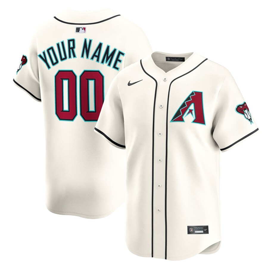 Men's Arizona Diamondbacks Nike Cream Home Limited Custom Jersey - Puhuasuan