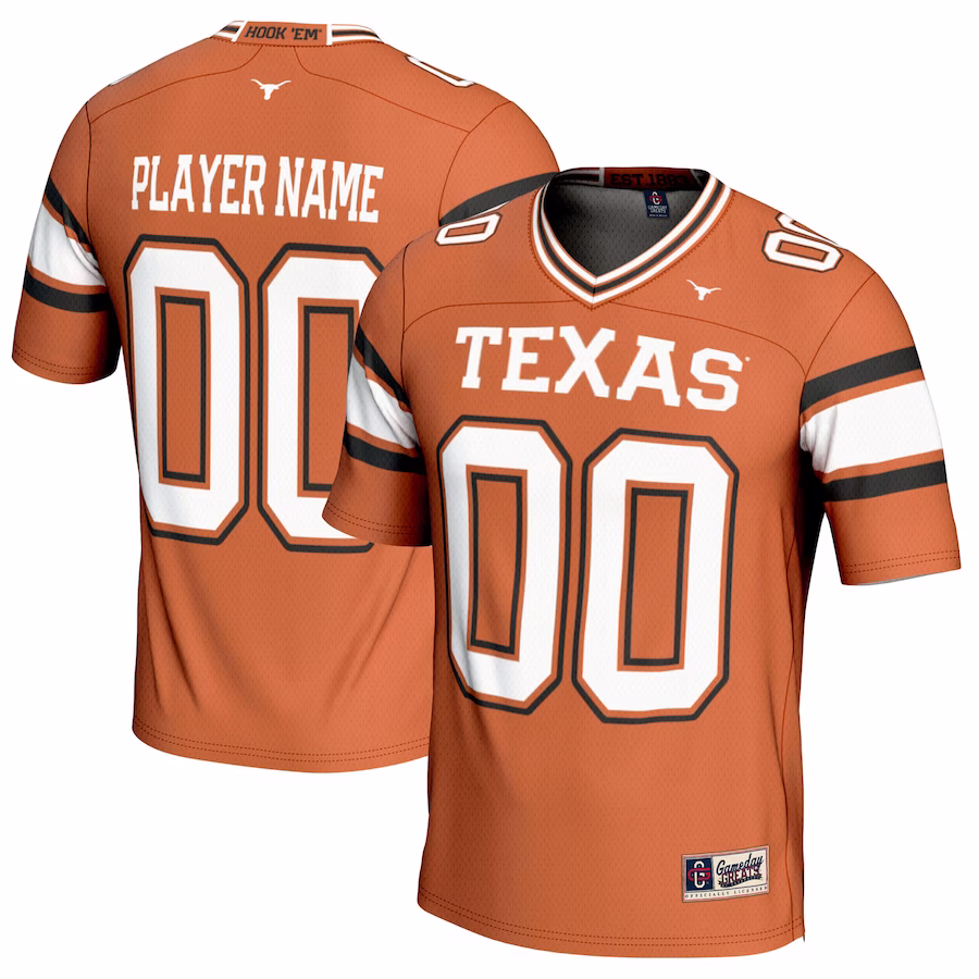 Texas Longhorns GameDay Greats NIL Pick-A-Player Football Fashion Jersey - Texas Orange - Puhuasuan