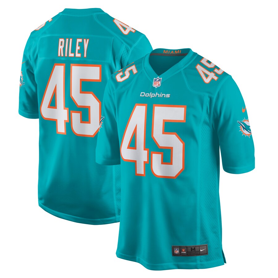 Men's Miami Dolphins Duke Riley Nike Aqua Game Jersey - Puhuasuan