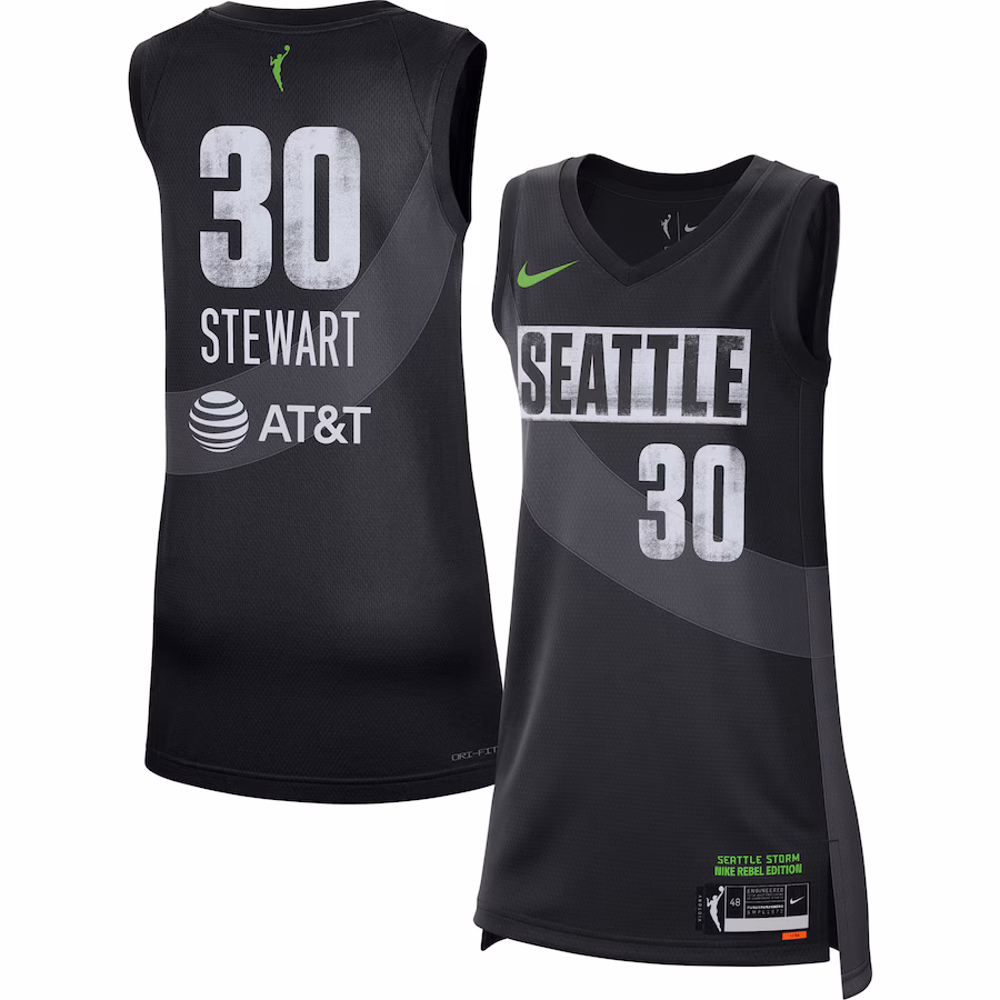 Women's Seattle Storm Breanna Stewart Nike Black 2021 Rebel Edition Victory Player Jersey - Puhuasuan