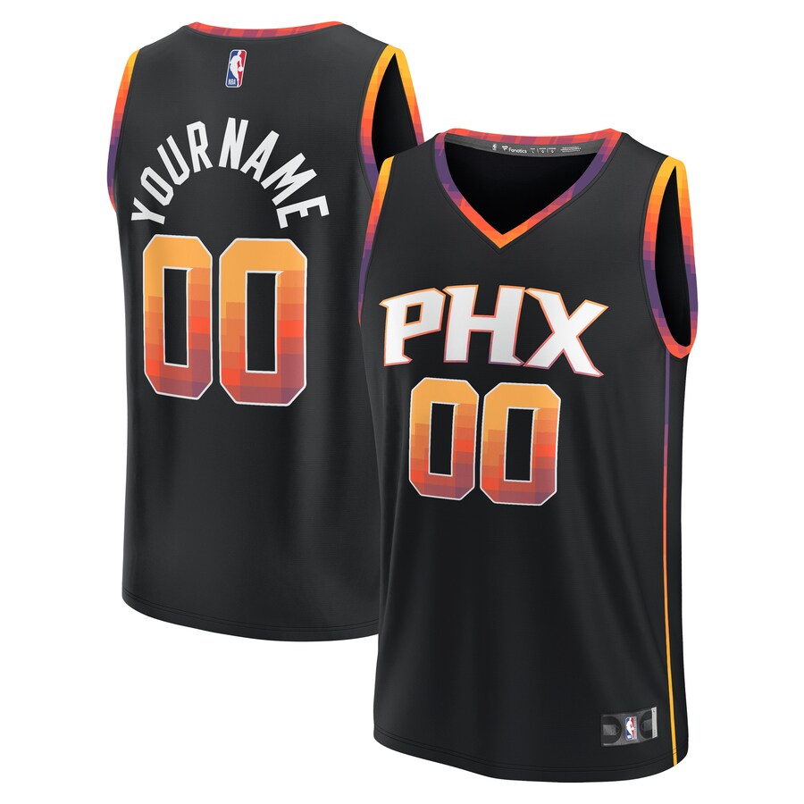 Men's Phoenix Suns  Fanatics Black  Fast Break Custom Replica Jersey - Statement Edition - Puhuasuan