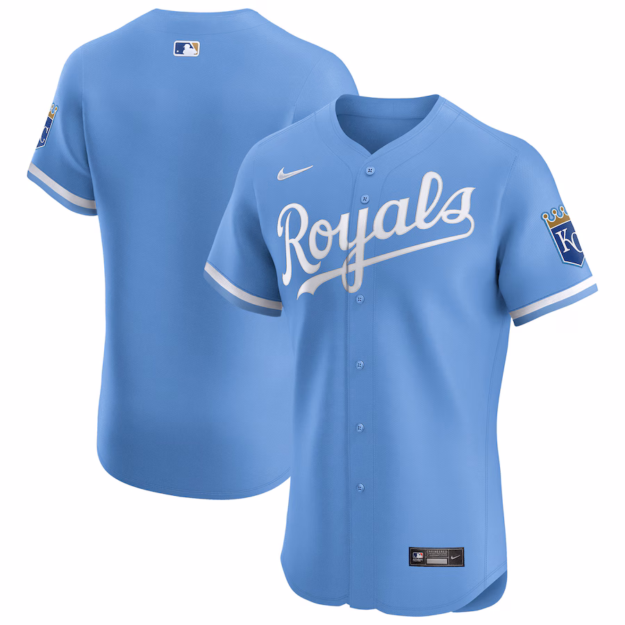 Men's Kansas City Royals Nike Light Blue Alternate Vapor Premier Elite Patch Jersey - Puhuasuan