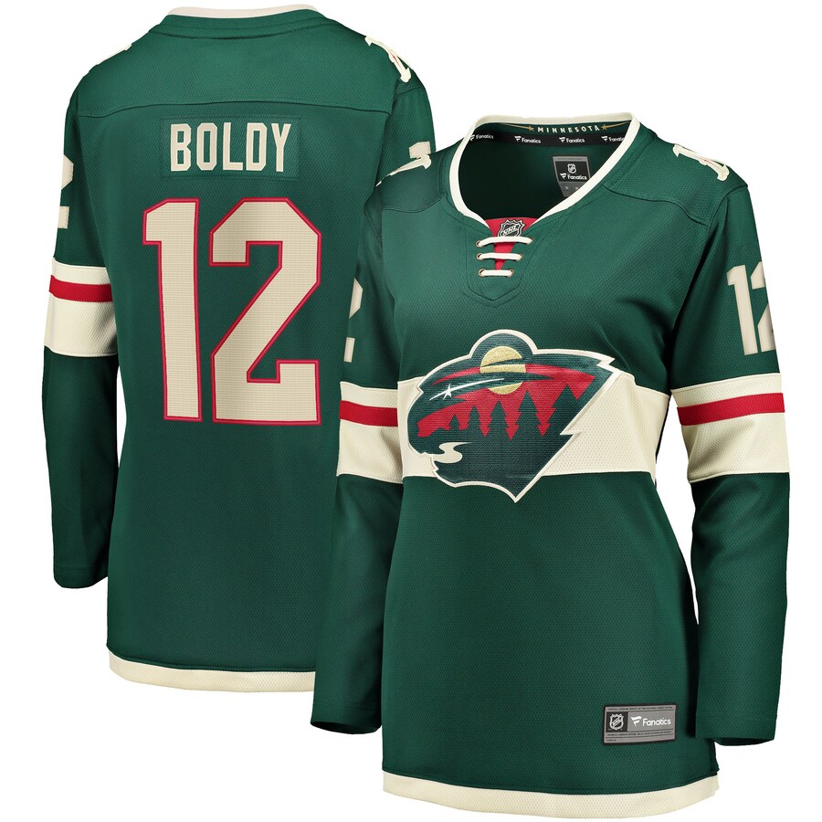Women's Minnesota Wild Matthew Boldy Fanatics Branded Green Home Breakaway Player Jersey - Puhuasuan