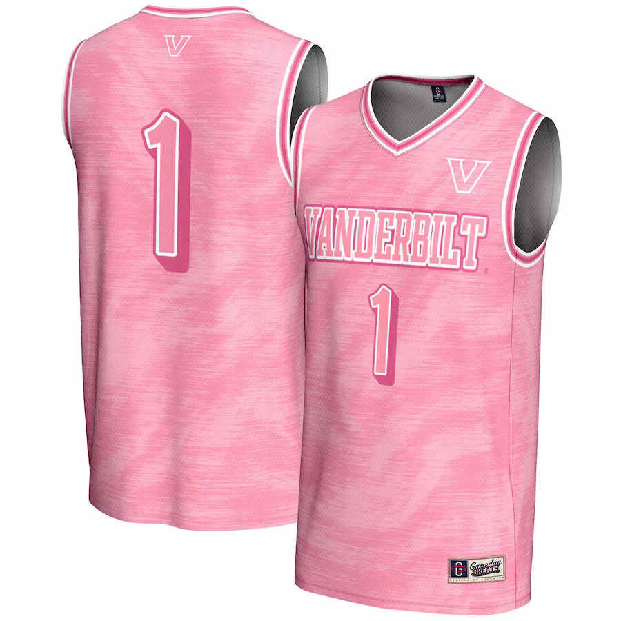 #1 Vanderbilt Commodores GameDay Greats Youth Lightweight Basketball Fashion Jersey - Pink - Puhuasuan