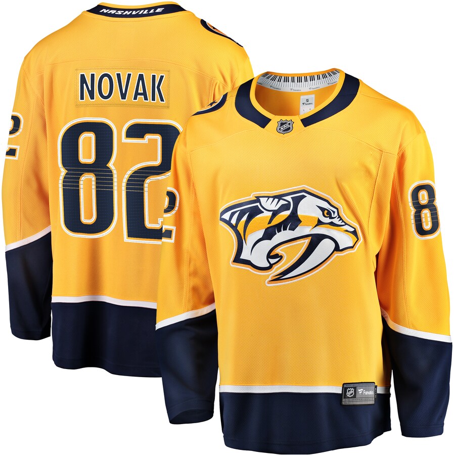 Men's Nashville Predators Tommy Novak Fanatics Branded Gold Home Breakaway Jersey - Puhuasuan