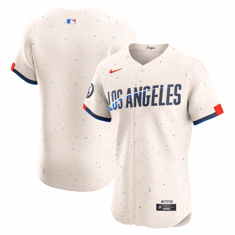 Men's Los Angeles Dodgers Nike Cream City Connect Elite Jersey - Puhuasuan