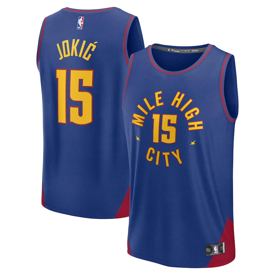 Youth Denver Nuggets Nikola Jokic Fanatics Blue Fast Break Replica Player Jersey - Statement Edition - Puhuasuan