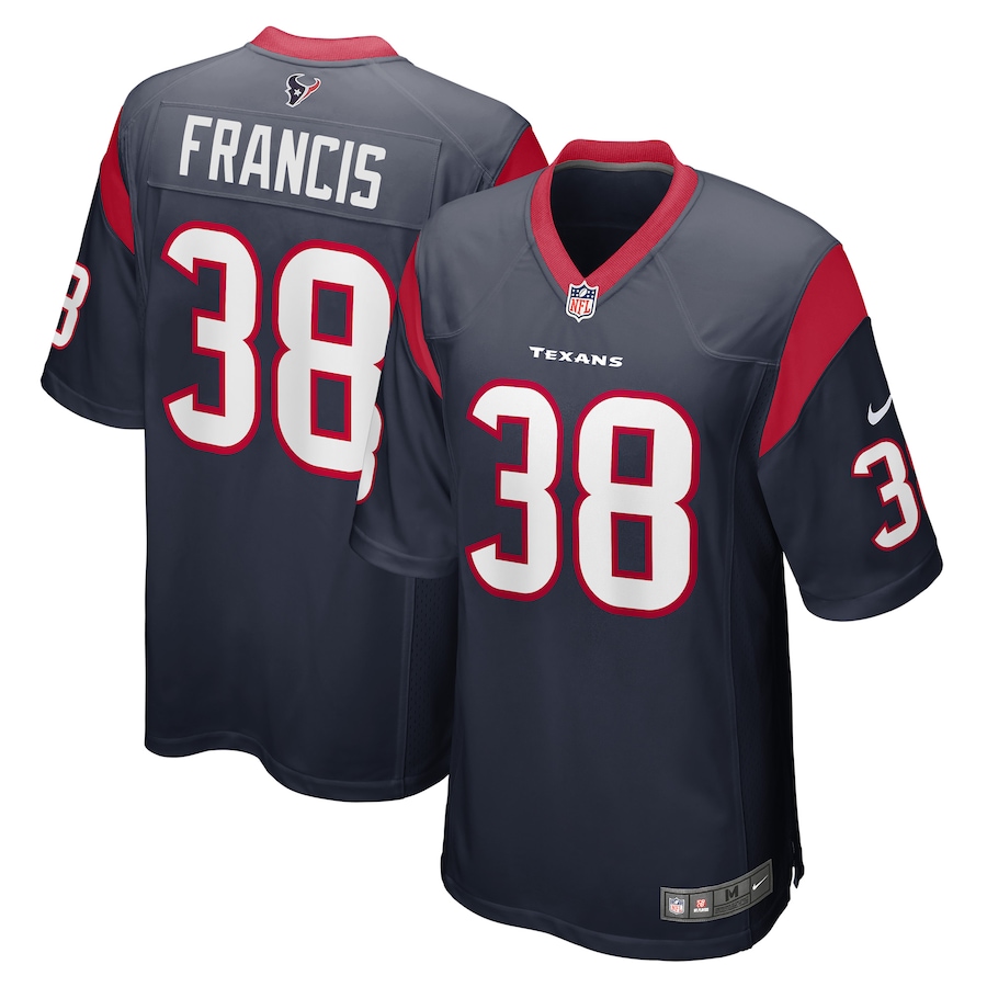 Men's Houston Texans Jacobi Francis Nike Navy Game Player Jersey - Puhuasuan
