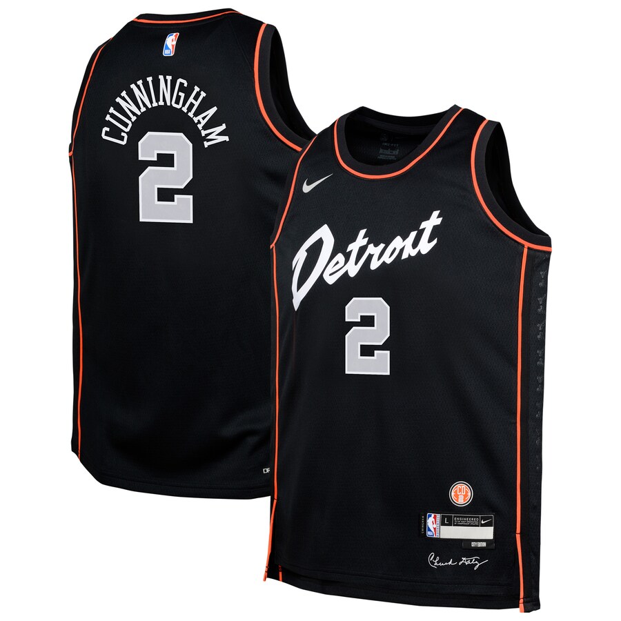 Youth Detroit Pistons Cade Cunningham Nike Black  Swingman Replica Jersey - City Edition - Puhuasuan