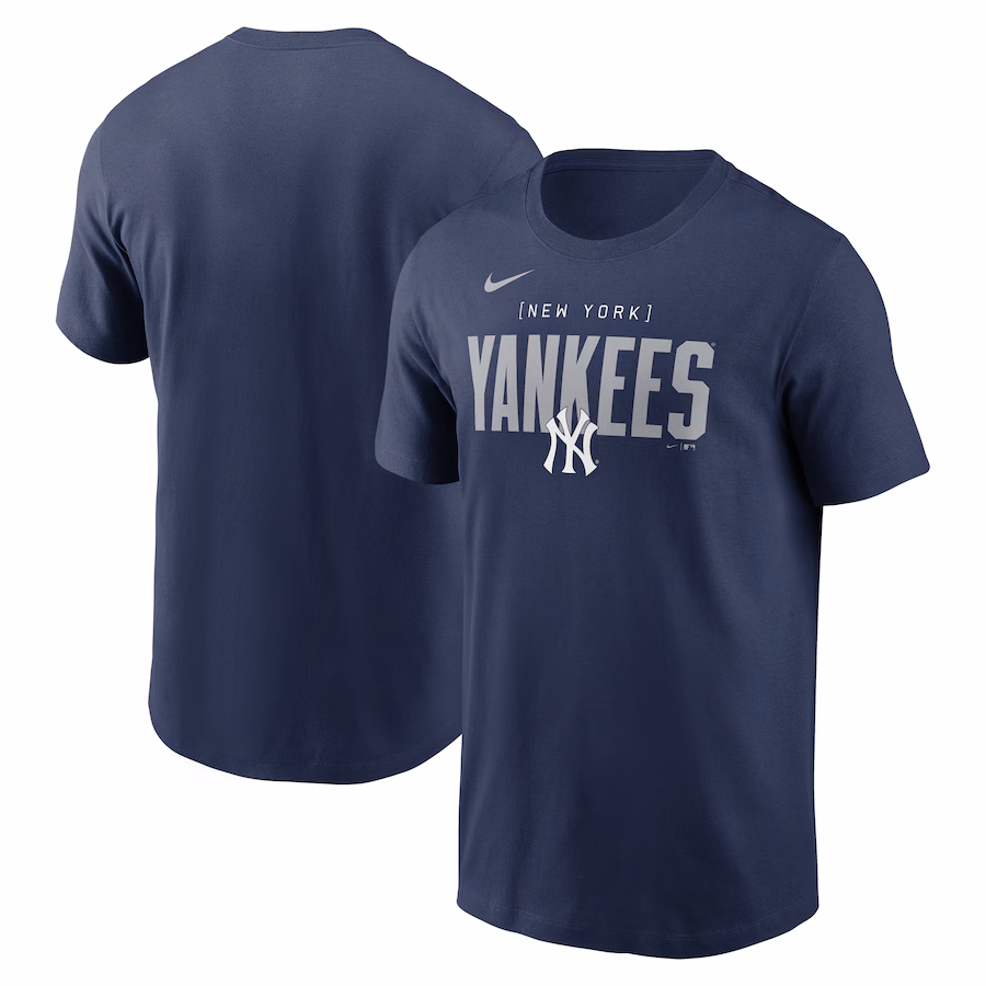 Men's New York Yankees Nike Navy Home Team Bracket Stack T-Shirt - Puhuasuan