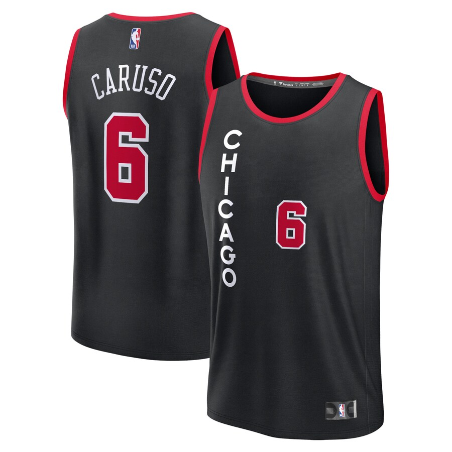 Men's Chicago Bulls Alex Caruso Fanatics Black Fast Break Jersey - City Edition - Puhuasuan