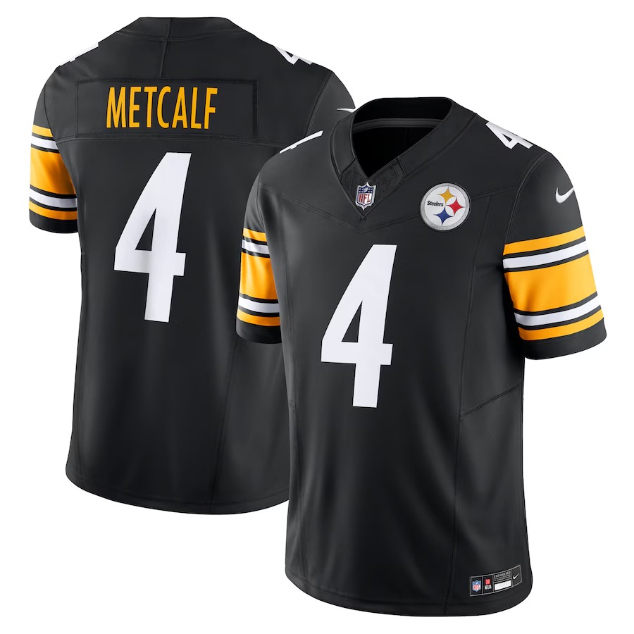Men's Pittsburgh Steelers DK Metcalf Nike Black Team Vapor F.U.S.E. Limited Jersey - Puhuasuan