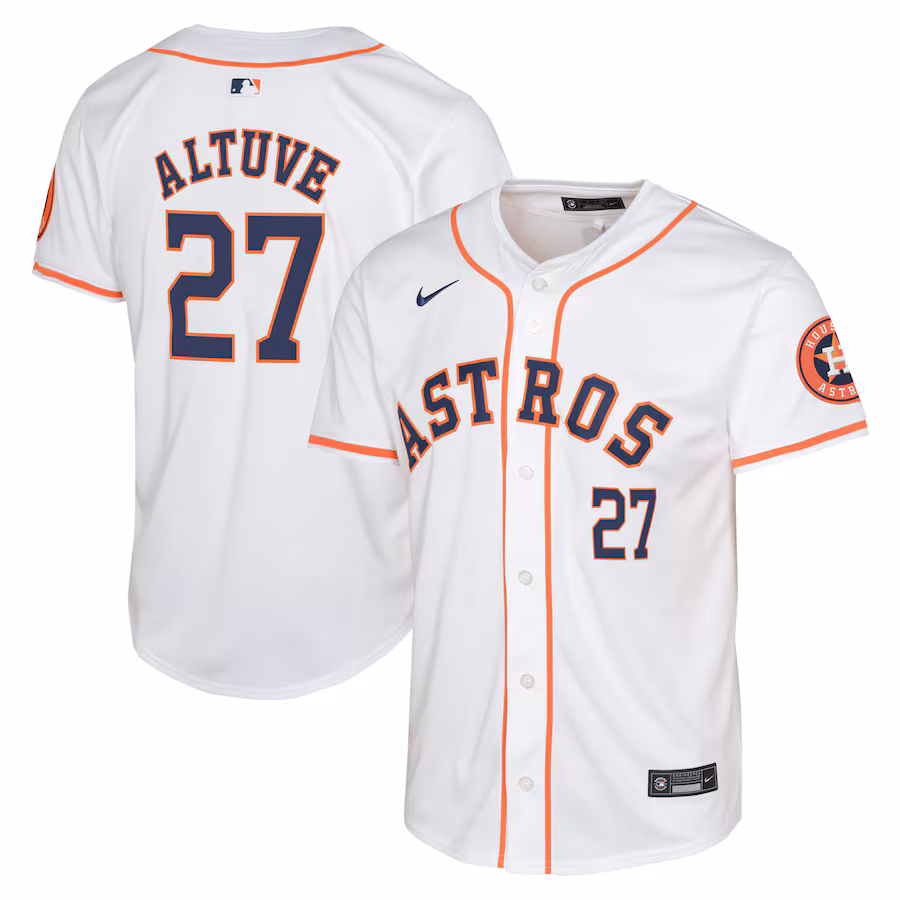 Youth Houston Astros Jose Altuve Nike White Home Limited Player Jersey - Puhuasuan