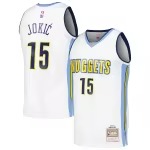Men's Denver Nuggets Nikola Jokic Mitchell & Ness White 2016/17 Throwback Swingman Jersey - Puhuasuan
