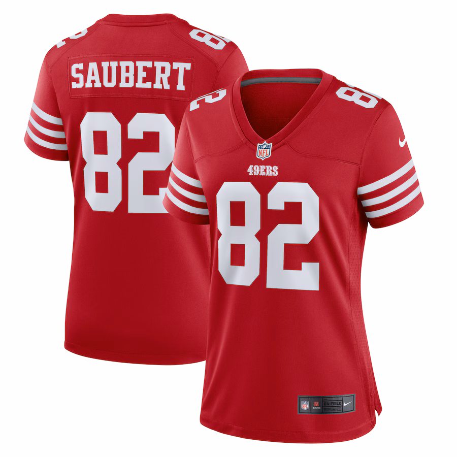 Women's San Francisco 49ers Eric Saubert Nike  Scarlet Team Game Jersey - Puhuasuan