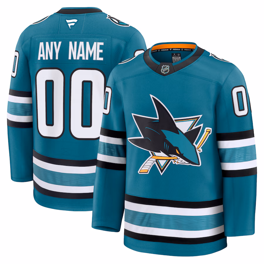 Men's San Jose Sharks Fanatics Teal Home Premium Custom Jersey - Puhuasuan