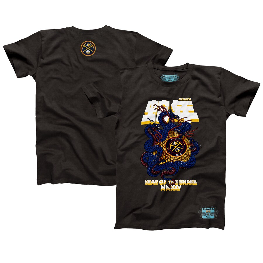 Unisex Denver Nuggets NBALab x Hyperfly Heather Black Year of the Snake Lunar New Year Collection T-Shirt - Puhuasuan