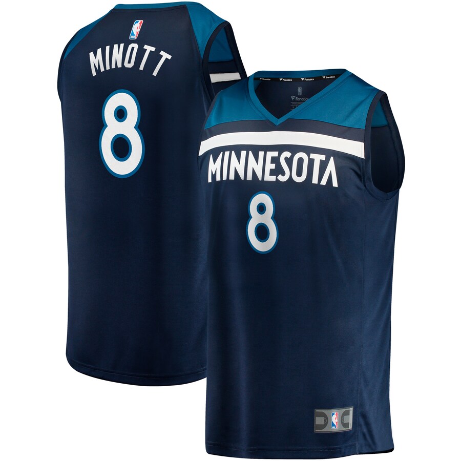 Men's Minnesota Timberwolves Josh Minott Fanatics Navy Fast Break Player Jersey - Icon Edition - Puhuasuan