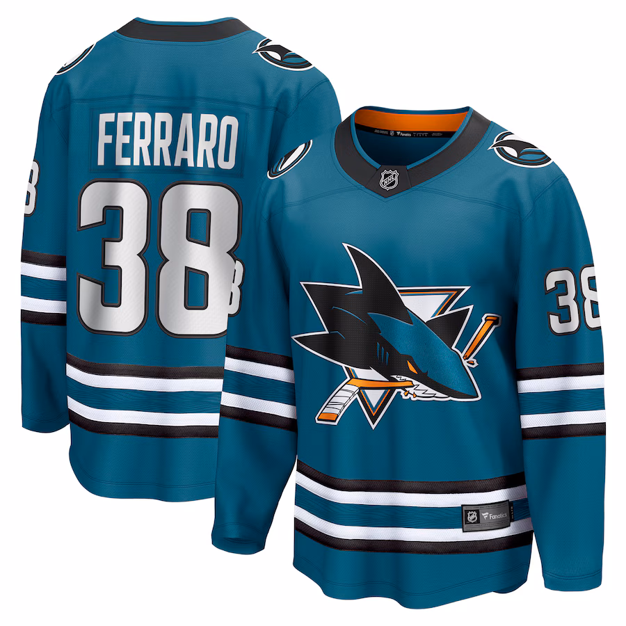 Men's San Jose Sharks Mario Ferraro Fanatics Teal Home Breakaway Player Jersey - Puhuasuan