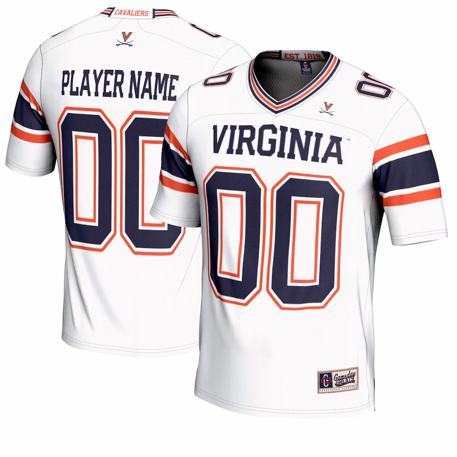 Virginia Cavaliers GameDay Greats Youth NIL Pick-A-Player Football Jersey - White - Puhuasuan
