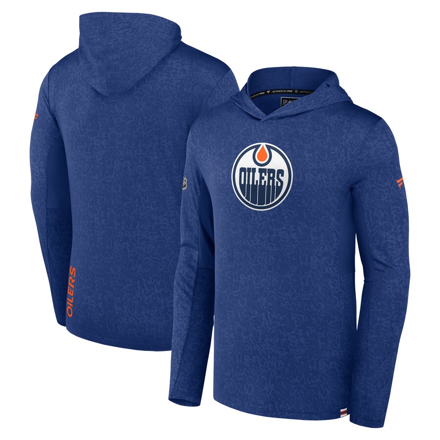 Men's Edmonton Oilers Fanatics Royal Authentic Pro Lightweight Pullover Hoodie - Puhuasuan