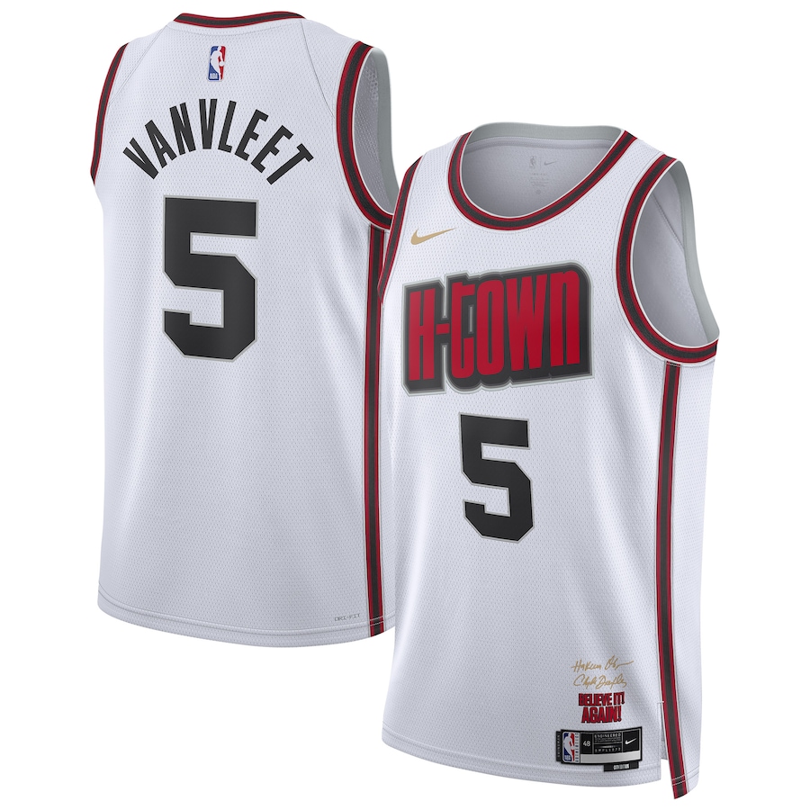 Unisex Houston Rockets Fred VanVleet Nike White 2024/25 Swingman Player Jersey - City Edition - Puhuasuan