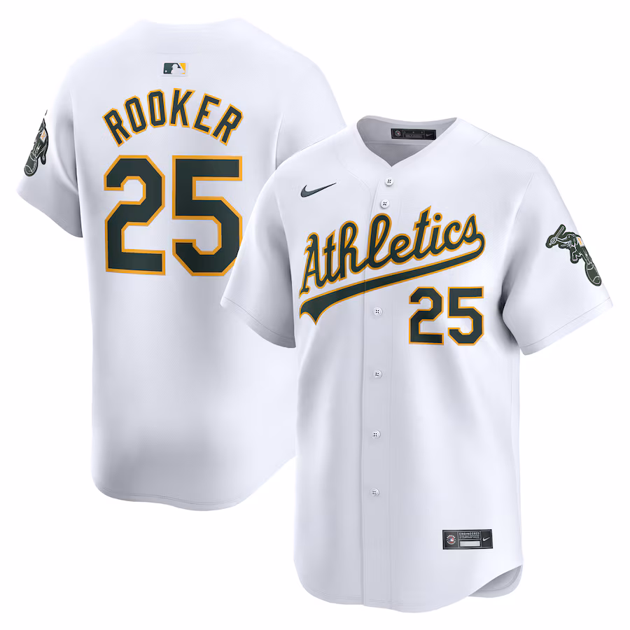 Men's Oakland Athletics Brent Rooker Nike White Home Limited Player Jersey - Puhuasuan