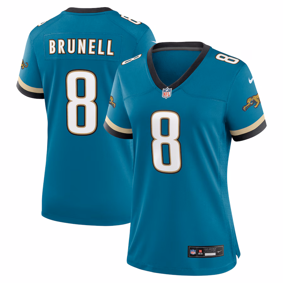 Women's Jacksonville Jaguars Mark Brunell Nike Teal Prowler Throwback Retired Player Game Jersey - Puhuasuan