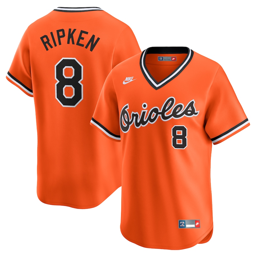 Men's Baltimore Orioles Cal Ripken Jr. Nike Orange Throwback Cooperstown Limited Jersey - Puhuasuan