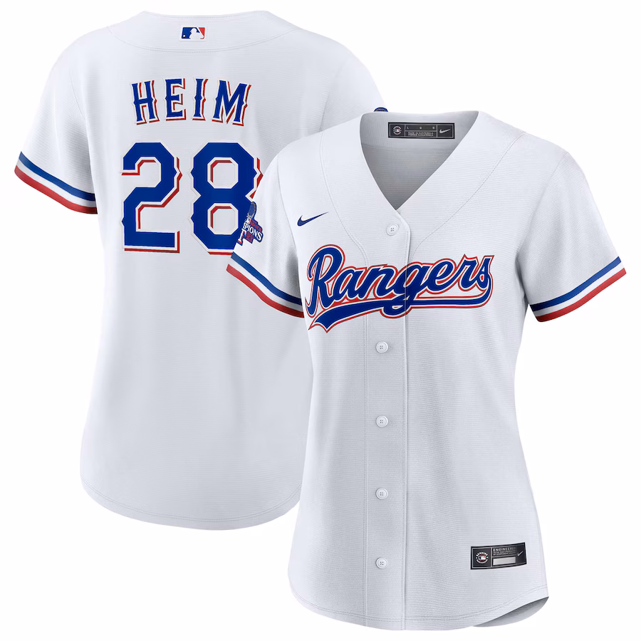 Women's Texas Rangers Jonah Heim Nike White Home 2023 World Series Champions Replica Player Jersey - Puhuasuan