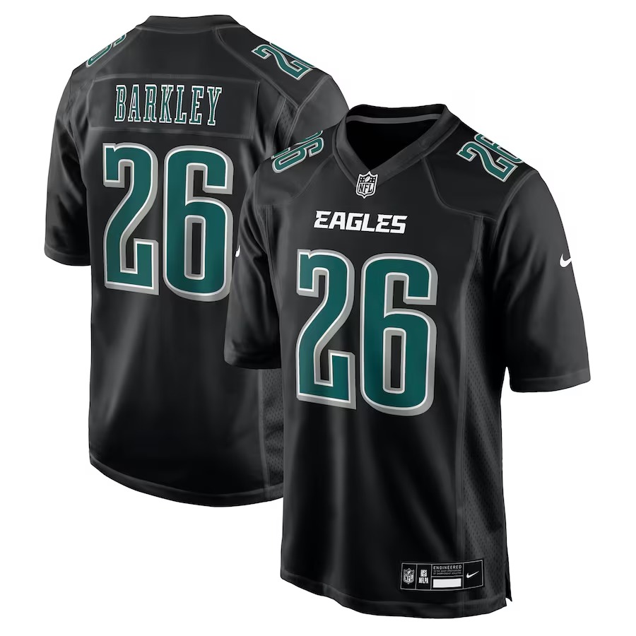 Men's Philadelphia Eagles Saquon Barkley Nike Carbon Black Carbon Fashion Jersey - Puhuasuan