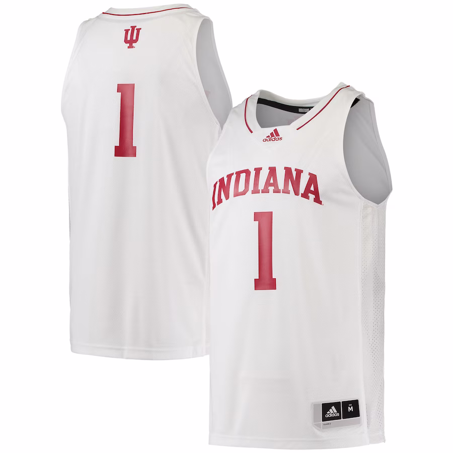 #1 Indiana Hoosiers adidas Swingman Team Basketball Jersey - Cream - Puhuasuan