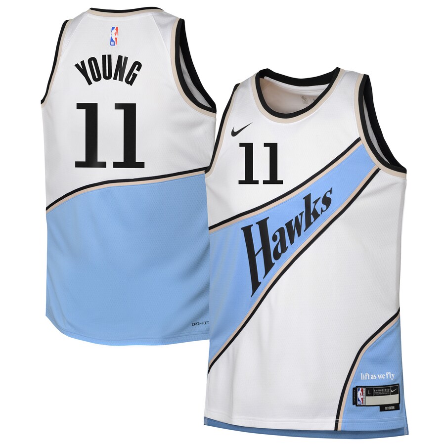 Youth Atlanta Hawks Trae Young Nike White 2024/25 Swingman Player Jersey - City Edition - Puhuasuan