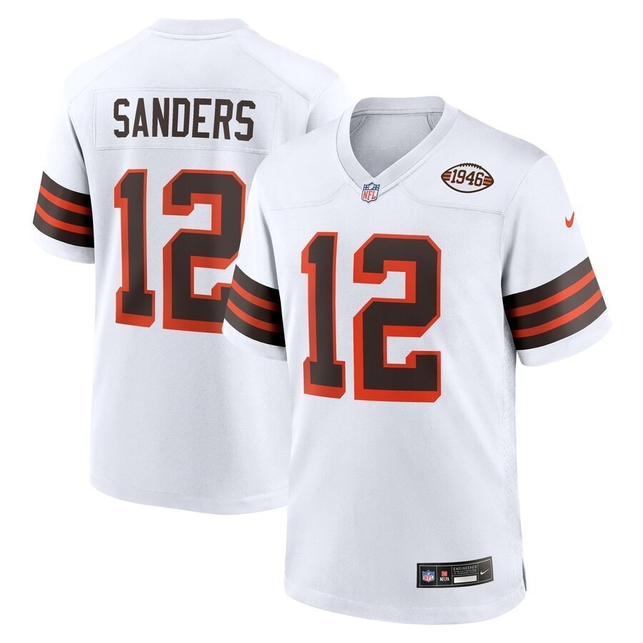 Men's Cleveland Browns Shedeur Sanders Nike White 2025 NFL Draft 2nd Alternate Game Jersey - Puhuasuan