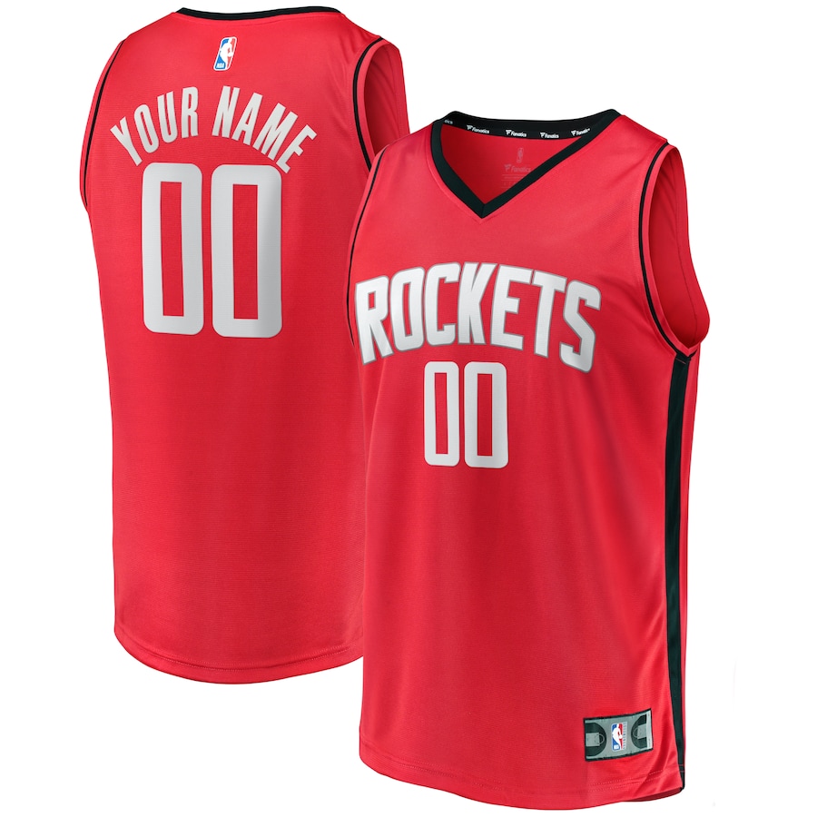 Men's Houston Rockets Fanatics Red Fast Break Custom Replica Jersey - Icon Edition - Puhuasuan