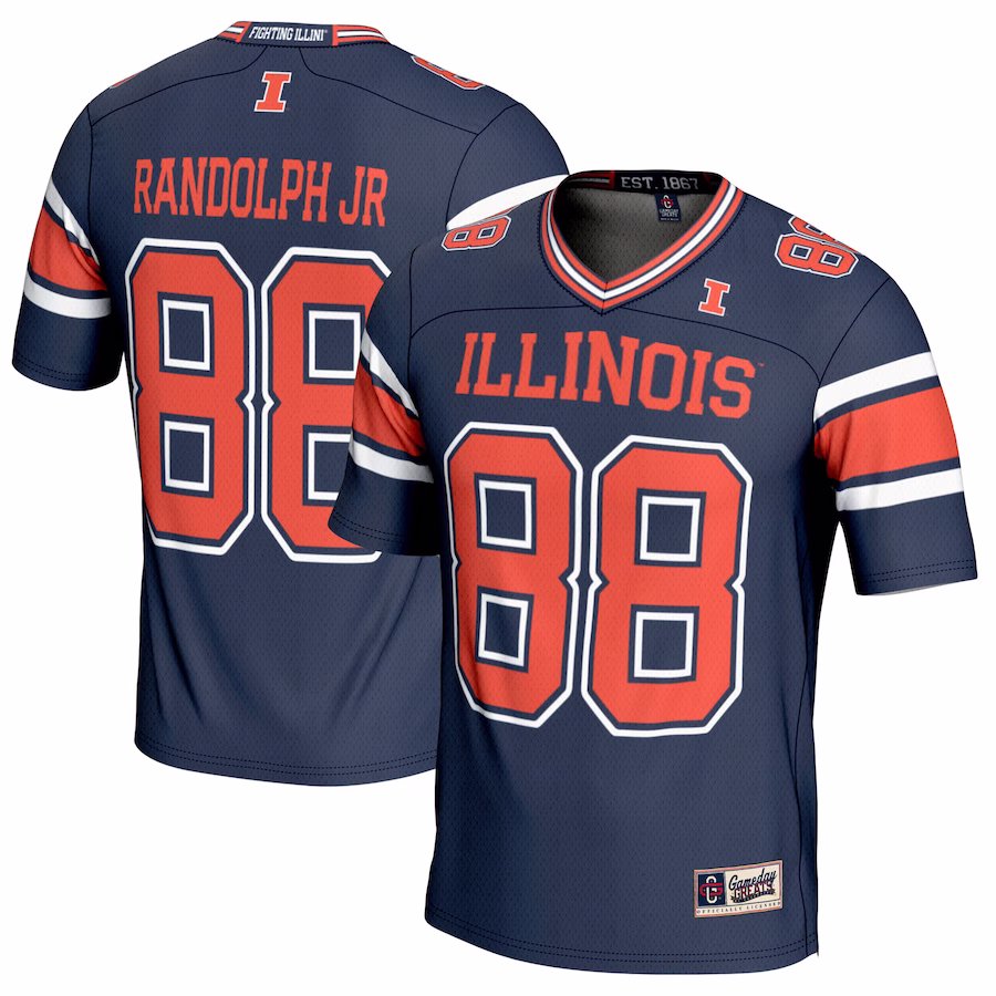 Keith Randolph Jr Illinois Fighting Illini GameDay Greats Youth NIL Player Football Jersey - Navy - Puhuasuan