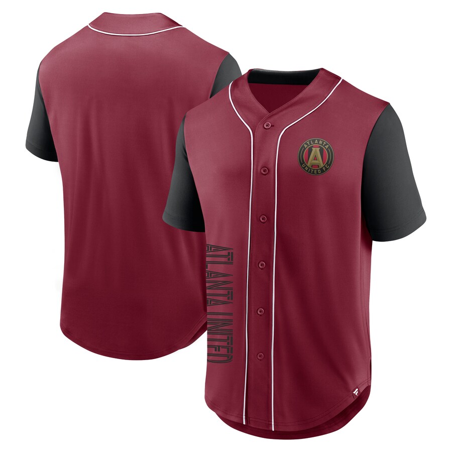 Men's Atlanta United FC Fanatics Red Balance Fashion Baseball Jersey - Puhuasuan
