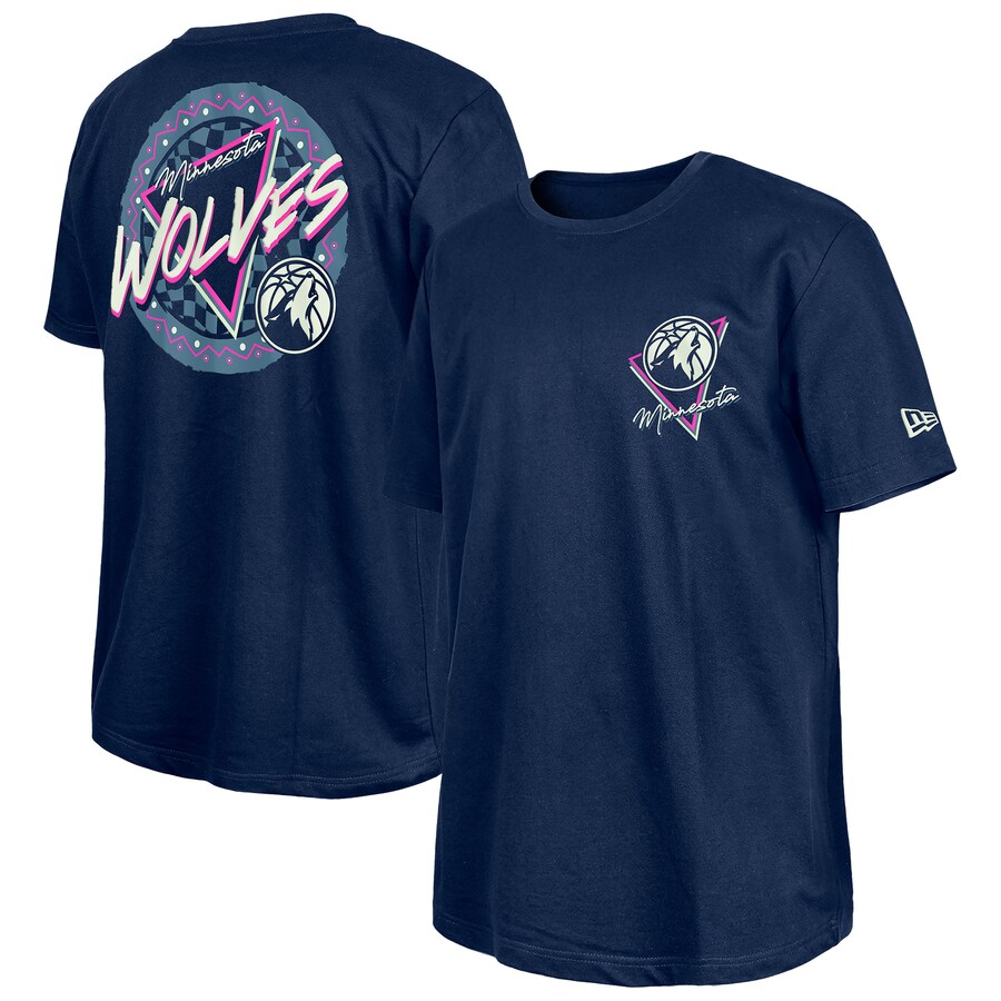 Men's Minnesota Timberwolves  New Era Navy Glow-in-the-Dark T-Shirt - Puhuasuan